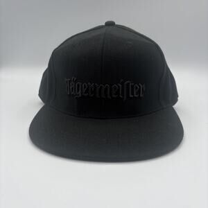 Jäegermeister Embroidered Black Logo White L/XL Fitted Hat